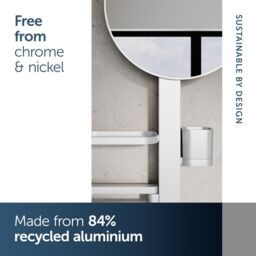 Ideal Standard Alu+ Matt Silver Effect Round Wall-Mounted Bathroom Mirror (H)71.7Cm (W)58Cm - thumbnail 4