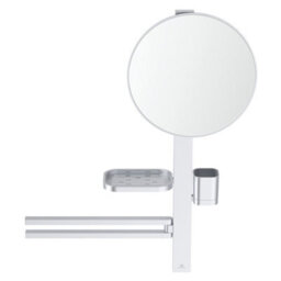 Ideal Standard Alu+ Matt Silver Effect Round Wall-Mounted Bathroom Mirror (H)71.7Cm (W)58Cm