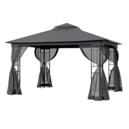 Thehotsale Dark Grey Gazebo Shade Canopy Party Tent Waterproof Sun Shade For Patio - thumbnail 3