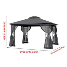 Thehotsale Dark Grey Gazebo Shade Canopy Party Tent Waterproof Sun Shade For Patio - thumbnail 9