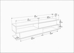 Decorotika Cortez Tv Stand Tv Unit For Tv's Up To 72 Inch Oak - thumbnail 4