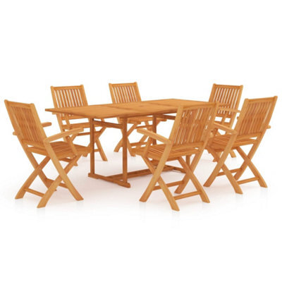 Berkfield 7 Piece Garden Dining Set Solid Teak Wood - image 1