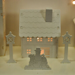 Selections Christmas Village Alpine Scene Decoration White Wooden Ornament With Leds - thumbnail 6