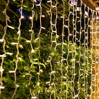 Christmas Tree World Crownvine 20 Led 2M White Rubber Cable Connectable Curtain Lights - Warm White - image 1