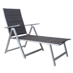 Gardenco Deluxe Padded Folding Sunlounger, Textoline Outdoor Reclining Weather Resistant Garden Furniture Sun Lounger Bed - thumbnail 3