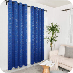 Deconovo Foil Printed Thermal Curtains 46 X 54 Inch Blue 2 Panels Super Soft Ring Top Blackout Curtains For Boy Bedroom - thumbnail 4