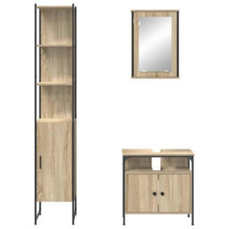 Walplus Bathroom Furniture Set 3 Pcs Sonoma Oak 33 X 33 X 185.5 Cm - thumbnail 8