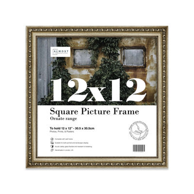 12X12 Champaign Ornate Picture Frame (30.5 X 30.5Cm) Poster, Photo, Artwork, Gallery Wall Or Print