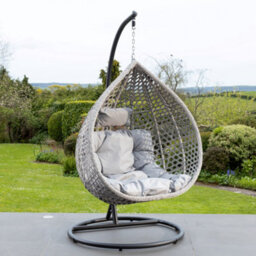 Oakley Swing Egg Pod Chair - Light Grey - thumbnail 1