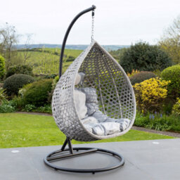 Oakley Swing Egg Pod Chair - Light Grey - thumbnail 2