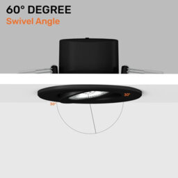 Paul Russells Led Downlight Black Tilt Recessed Ceiling Spotlight  4.8W 440 Lumens, Ip44, Colour Changeable Cct3 Pack Of 10 - thumbnail 7