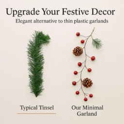 Marco Paul 7Ft Pre-Lit Berry & Acorn Garland - thumbnail 8