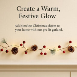 Marco Paul 7Ft Pre-Lit Berry & Acorn Garland - thumbnail 6