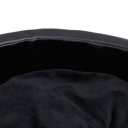 Berkfield Dog Bed Black 69X59X19 Cm Plush And Faux Leather - thumbnail 6