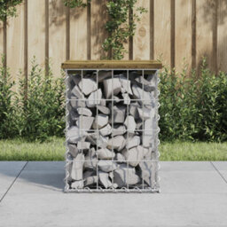 Berkfield Rustic Garden Bench Gabion Design 33X31X42 Cm Impregnated Wood Pine - thumbnail 2