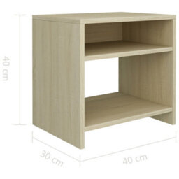 Berkfield Bedside Cabinet Sonoma Oak 40X30X40 Cm Engineered Wood - thumbnail 6