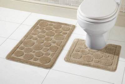 Cali Bath Mat Set In Biscuit Brown