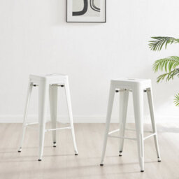 Furniturebox Set Of 2 Colton 'tolix' Style White Metal Bar Stools - thumbnail 4