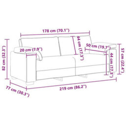 Vidaxl Sofa With Cushion With Pillow Beige 219 X 77 X 82 Cm Linen - thumbnail 3