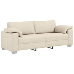 Vidaxl Sofa With Cushion With Pillow Beige 219 X 77 X 82 Cm Linen - thumbnail 2