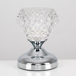 Valuelights Modern Silver Chrome And Decorative Glass Bedside Touch Table Lamp - thumbnail 4