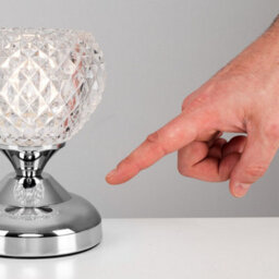 Valuelights Modern Silver Chrome And Decorative Glass Bedside Touch Table Lamp - thumbnail 7
