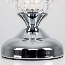 Valuelights Modern Silver Chrome And Decorative Glass Bedside Touch Table Lamp - thumbnail 3
