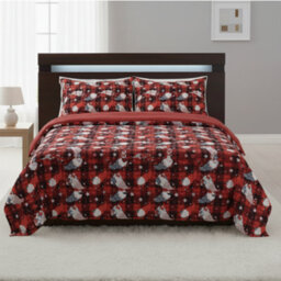 Ultra Soft Teddy Duvet Cover Set Gonk Christmas Print Cozy Fleece Bedding Red - thumbnail 1