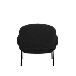 Wyld Haus Tritta Curved Black Sherpa Boucle Dining Chair With Matt Black Metal Legs - thumbnail 3