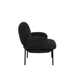 Wyld Haus Tritta Curved Black Sherpa Boucle Dining Chair With Matt Black Metal Legs - thumbnail 5