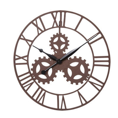 Kct Home Large Vintage Gear Design Wall Clock Art Deco Steampunk Roman Numeral - image 1