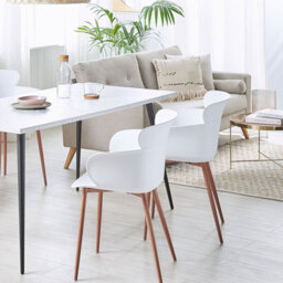 Beliani Set Of 2 White Ergonomic Dining Chairs With Metal Legs - Modern Compact Design - thumbnail 2