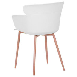 Beliani Set Of 2 White Ergonomic Dining Chairs With Metal Legs - Modern Compact Design - thumbnail 6