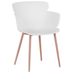 Beliani Set Of 2 White Ergonomic Dining Chairs With Metal Legs - Modern Compact Design - thumbnail 4