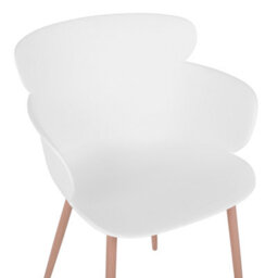 Beliani Set Of 2 White Ergonomic Dining Chairs With Metal Legs - Modern Compact Design - thumbnail 7