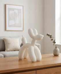 Deenz The Modern Balloon Dog Sculpture Polyresin & Powder For Living Room/bedroom Déco White Animal Ornament Gloss Gift 23X10X22Cm - thumbnail 1