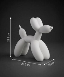 Deenz The Modern Balloon Dog Sculpture Polyresin & Powder For Living Room/bedroom Déco White Animal Ornament Gloss Gift 23X10X22Cm - thumbnail 3