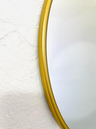 My Square Mile Round Gold Wall Mirror Easy To Hang No Drill Lightweight Mirror Bathroom - thumbnail 2