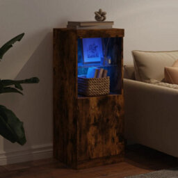 Berkfield Sideboard With Led Lights Smoked Oak 41X37X100 Cm - thumbnail 3