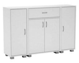 Urbn-Living Urbnliving Height 80Cm Two Side Cabinets Wooden Free Standing Side Corner Cabinet White Colour Cupboard Hallway Living Room Storag - thumbnail 3