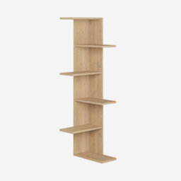 Decortie Saso Modern Corner Bookcase Display Unit 5 Tier Freestanding Oak 141Cm - thumbnail 2
