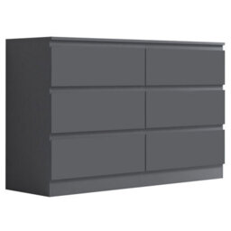 Fwstyle Stora Dark Grey 6 Drawer Chest (H) 77Cm (W) 110Cm (D) 40Cm - Extra Deep 14Cm Drawers - thumbnail 6