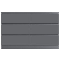 Fwstyle Stora Dark Grey 6 Drawer Chest (H) 77Cm (W) 110Cm (D) 40Cm - Extra Deep 14Cm Drawers - thumbnail 7