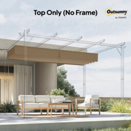 Outsunny 3.5X2.6 M Pergola Cover Replacement For 4X3 M Frame, Tan - thumbnail 9