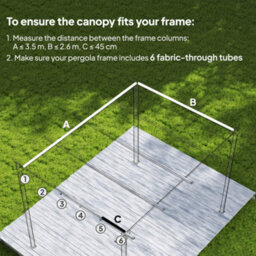 Outsunny 3.5X2.6 M Pergola Cover Replacement For 4X3 M Frame, Tan - thumbnail 4