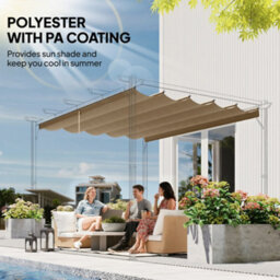 Outsunny 3.5X2.6 M Pergola Cover Replacement For 4X3 M Frame, Tan - thumbnail 5