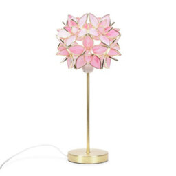 Valuelights Charles Gold Table Lamp With Pink Flower Shade - thumbnail 3