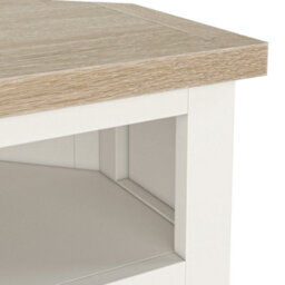 Farro Coconut White  Corner Tv Unit With Washed Oak Top - Fully Assembled By Roseland Furniture - thumbnail 8