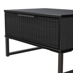 Ancona Matt Black Ash 1 Drawer Non-Extendable Side Table (H)348mm (W)575mm (D)395mm - thumbnail 5