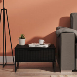 Ancona Matt Black Ash 1 Drawer Non-Extendable Side Table (H)348mm (W)575mm (D)395mm - thumbnail 1